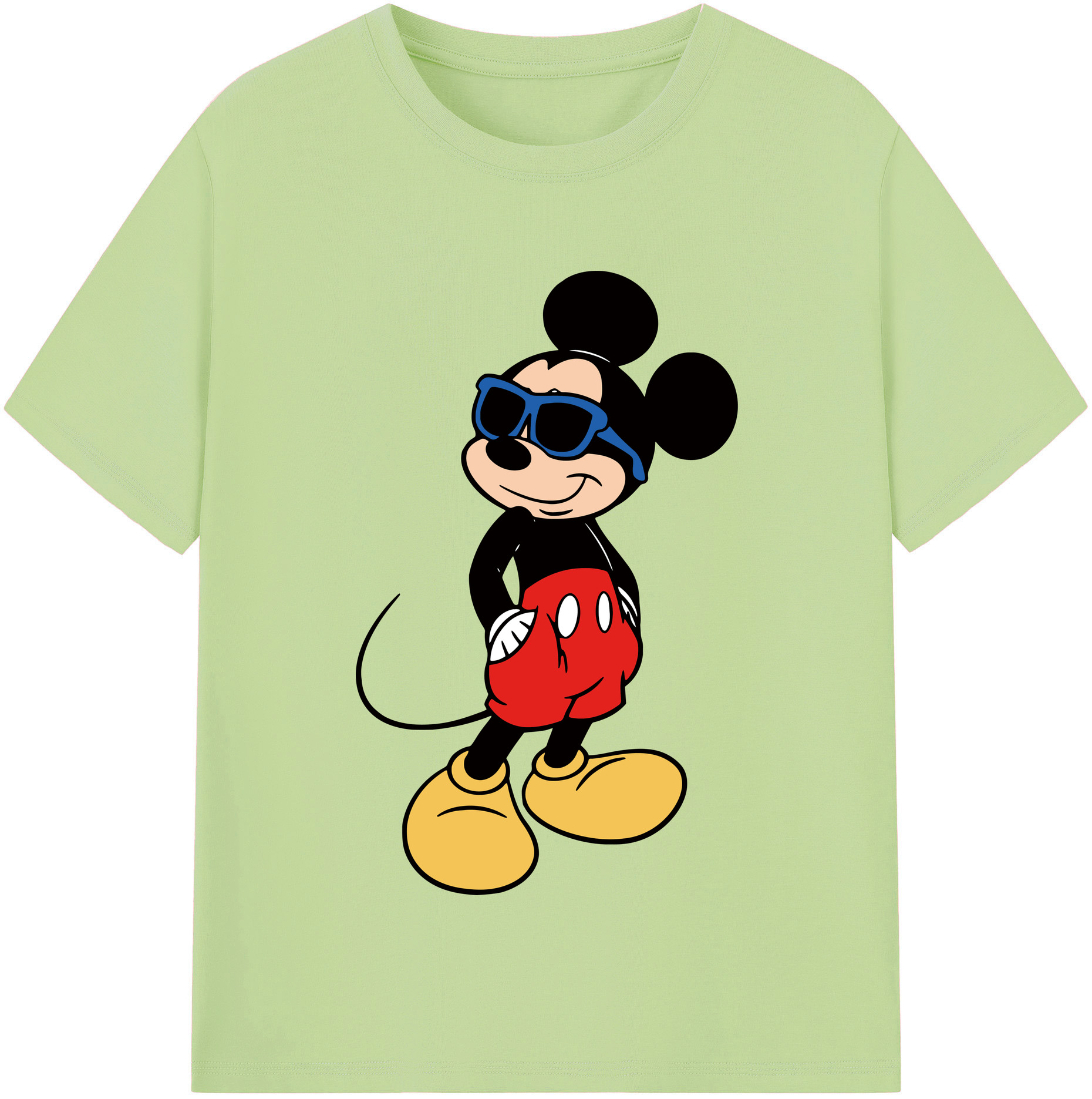 （画像用） ミッキーマウス Mickey Mouse 綿100％半袖Tシャツ（フロントプリント）